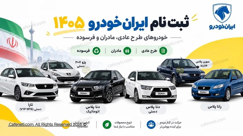 ثبت نام ایران خودرو ۱۴۰۵ | شرایط، سایت و آموزش