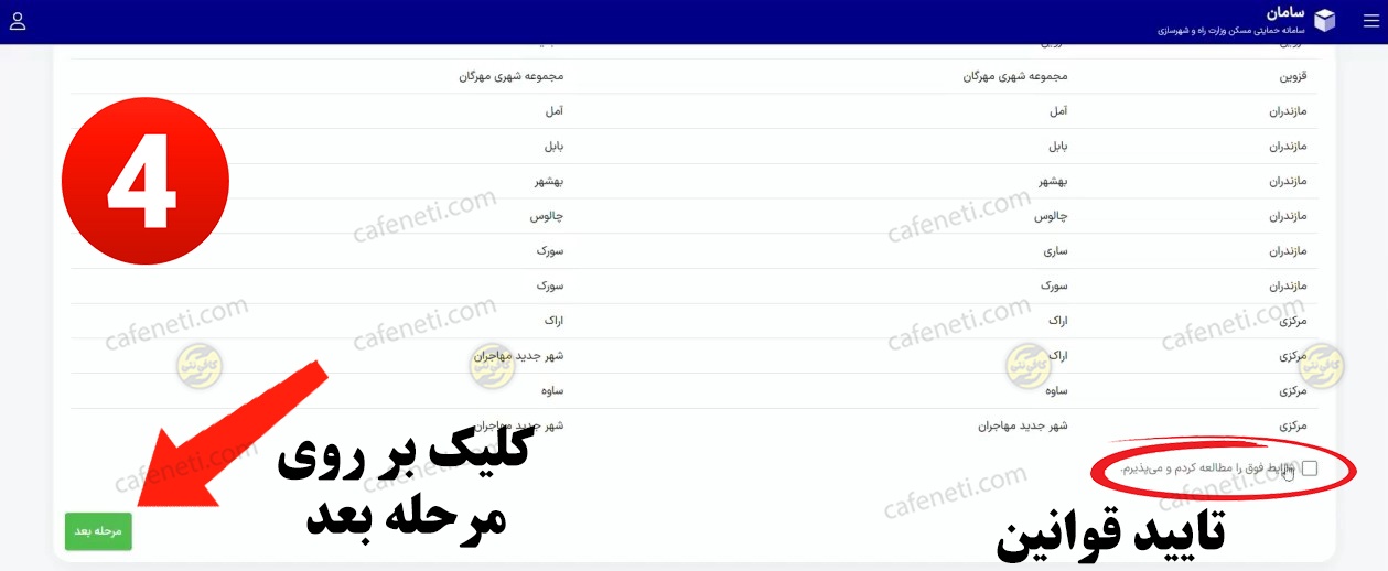 تایید قوانین و ورود به مرحله بعد