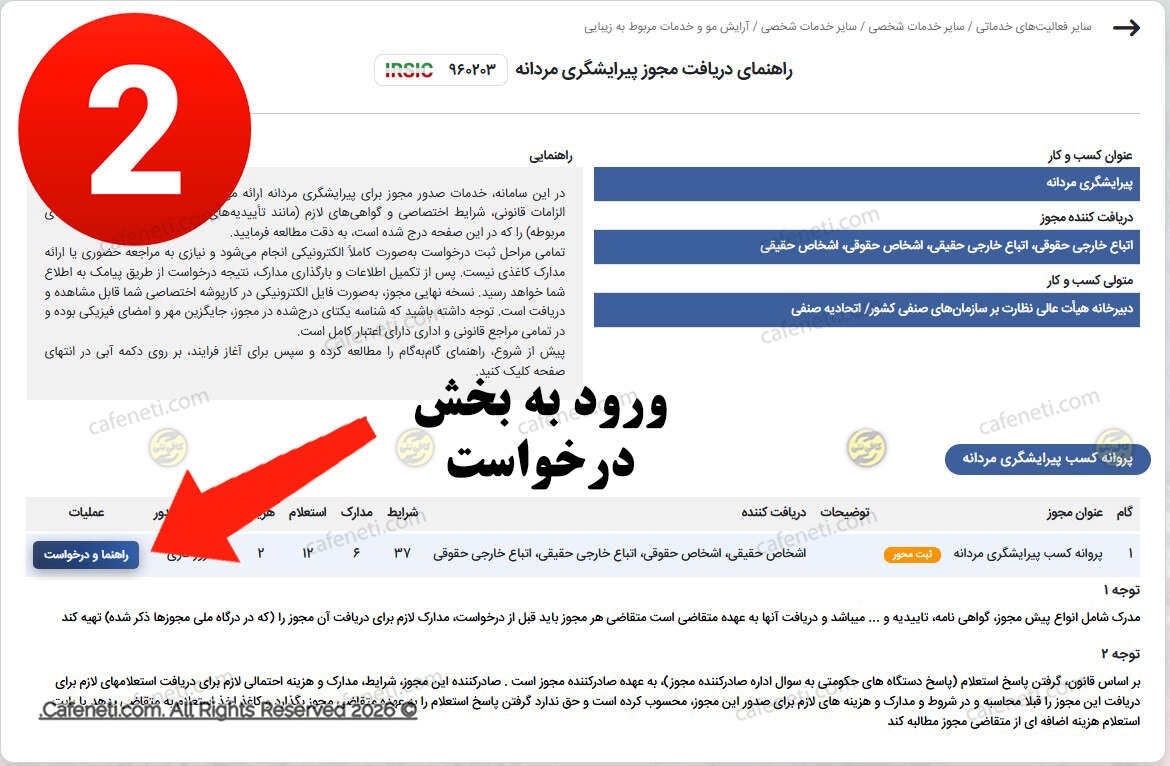 ورود به بخش ثبت درخواست
