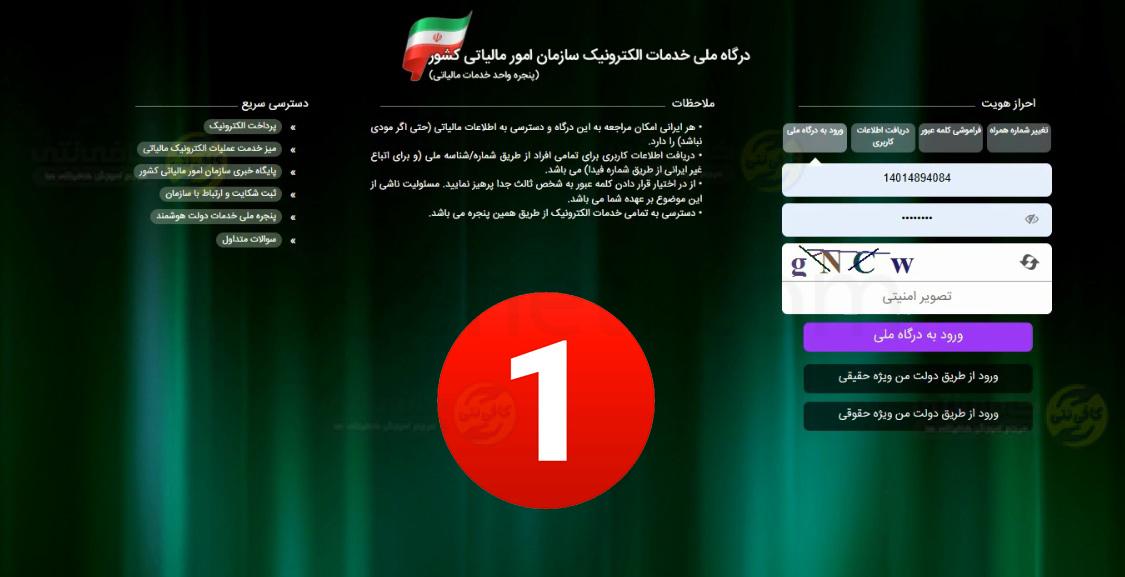 آموزش دریافت کد مالیاتی؛ مراحل گرفتن کد مالیاتی با کد ملی 2 کد مالیاتی