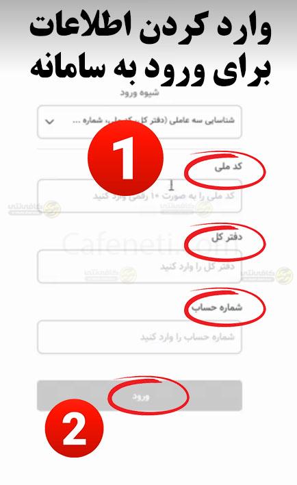 وارد نمودن اطلاعات ورود