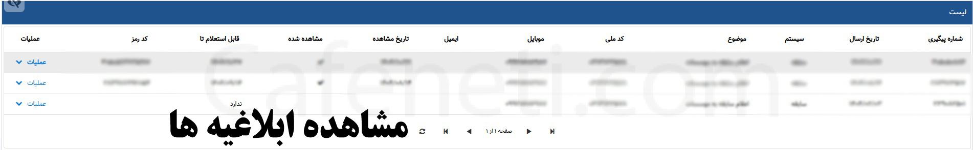 مشاهده ابلاغیه ها